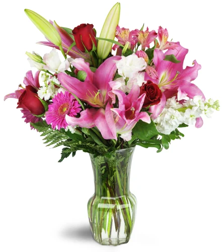 Blushing Heart-Heartfelt bouquet with blushing hues for expressing love