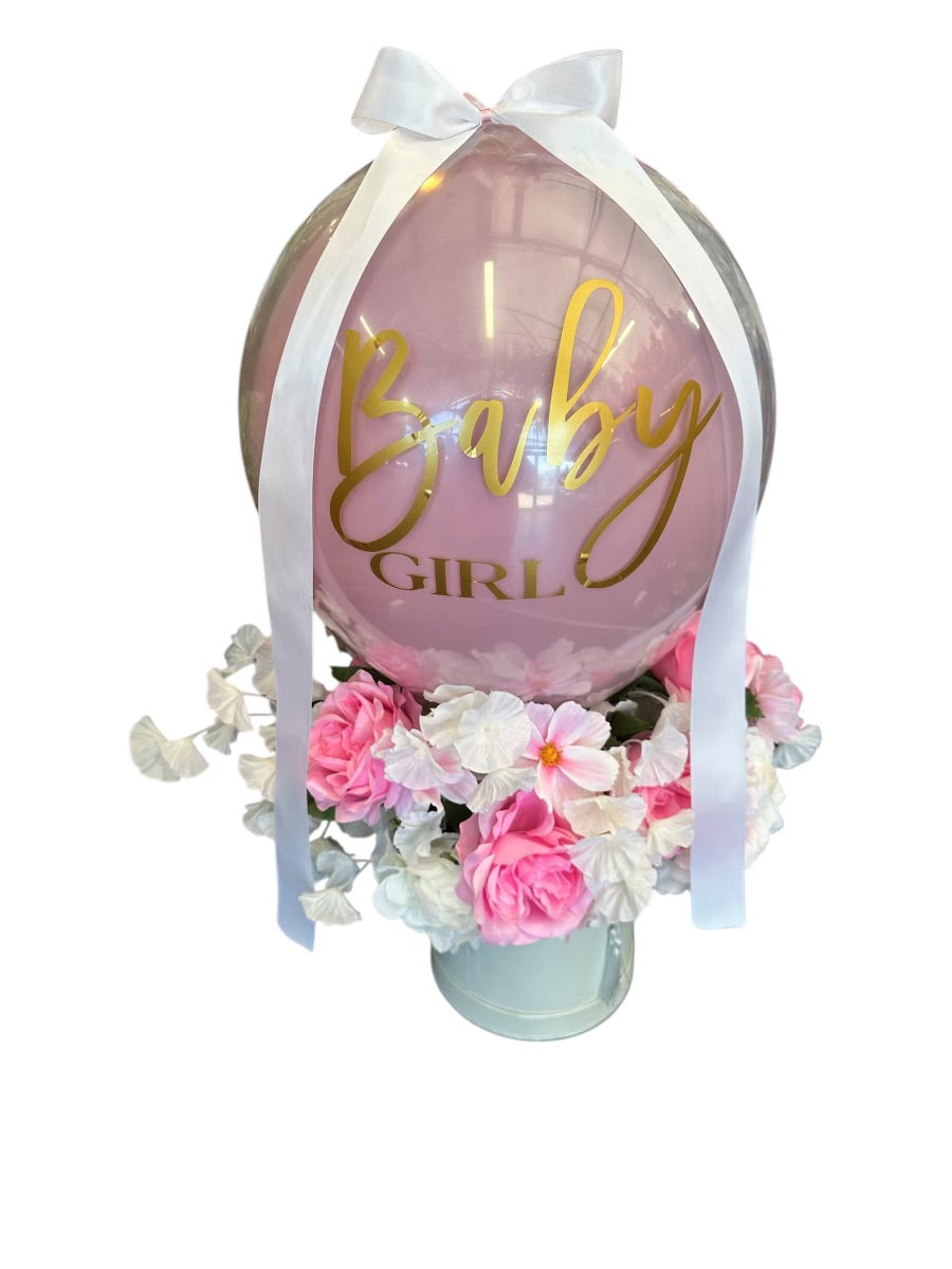Baby Girl and Boy Silk Floral Balloon Arrangements