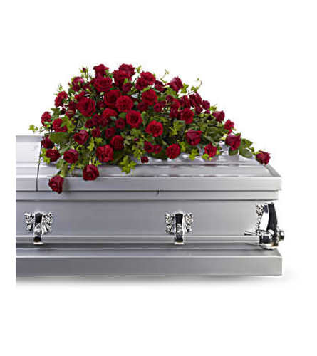 Red Rose Remembrance Casket Spray