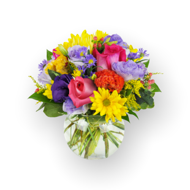 Birthday Blast-Colorful and festive birthday bouquet for a joyful celebration