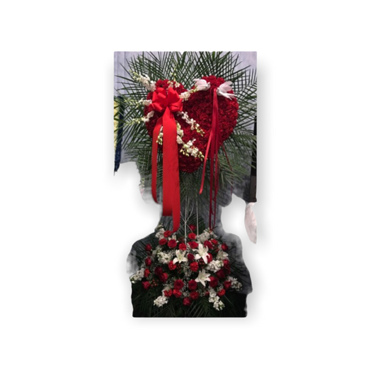 Red Heart With White Dendrobium Break