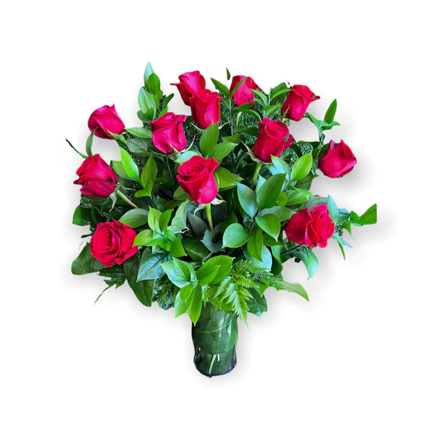 Roses By The Dozen-Heartfelt collection of roses for celebrating love on anniversaries, mixed colors available